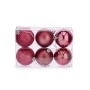Set de Bolas de Navidad Rosa PVC (Ø 8 cm) (24 Unidades)