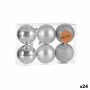 Set de Bolas de Navidad Plateado Plástico (8 x 9 x 8 cm) (24 Unidades)