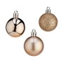 Set de Bolas de Navidad Plástico Champagne (4 x 5 x 4 cm) (24 Unidades)