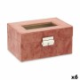 Caja para Relojes Rosa Metal Terciopelo (16 x 8,5 x 11 cm) (6 Unidades)