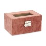 Caja para Relojes Rosa Metal Terciopelo (16 x 8,5 x 11 cm) (6 Unidades)