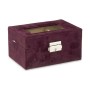 Boîte à montres Métal Velours Bordeaux (16 x 8,5 x 11 cm) (6 Unités)