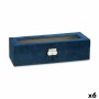 Caja para Relojes Azul Metal Terciopelo (30,5 x 8,5 x 11,5 cm) (6 Unidades)