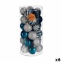 Set de Bolas de Navidad Plateado Azul Plástico (Ø 6 cm) (6 Unidades)