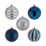Set de Bolas de Navidad Plateado Azul Plástico (Ø 6 cm) (6 Unidades)