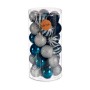 Set de Bolas de Navidad Plateado Azul Plástico (Ø 6 cm) (6 Unidades)