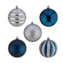 Set de Bolas de Navidad Plateado Azul PVC (Ø 8 cm) (4 Unidades)