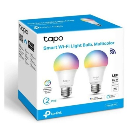 Ampoule à Puce LED TP-Link TAPO L530E(2-PACK) Wifi 8,7 W E27 60 W 2500K - 6500K Blanc métallique (2 uds)