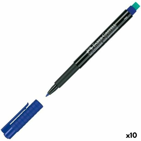 Rotulador permanente Faber-Castell Multimark Azul (10 Unidades)