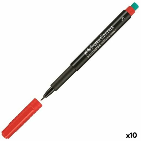 Rotulador permanente Faber-Castell Multimark 1523 M Rojo (10 Unidades)