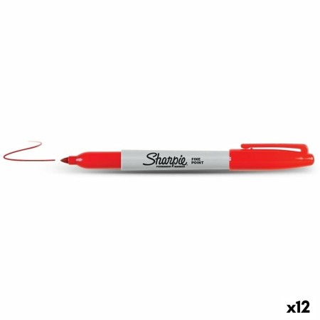 Marqueur permanent Sharpie Fine Point Rouge 12 Unités