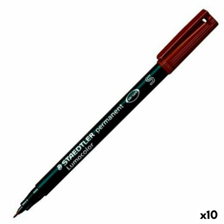 Marqueur permanent Staedtler Lumocolor 313-7 S Marron (10 Unités)