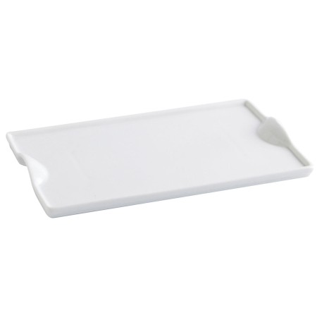 Bandeja de Aperitivos Quid Gastro Fun Cerámica Blanco (25,5 x 15,5 cm) (Pack 6x)