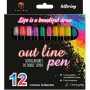 Ensemble de Marqueurs Alex Bog Outliner Multicouleur 12 Pièces Gâteau