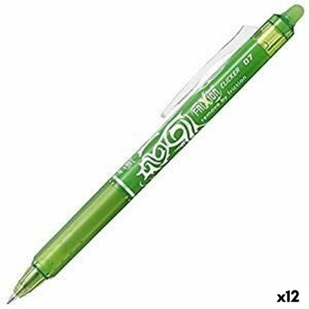 Bolígrafo Pilot Frixion Clicker Tinta borrable Verde 0,4 mm 12 Unidades