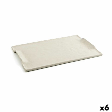 Bandeja de Aperitivos Quid Mineral Cerámica Beige (30 x 18 cm) (6 Unidades)