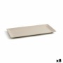 Plateau apéritif Quid Mineral Céramique Beige (15 x 30 cm) (8 Unités)