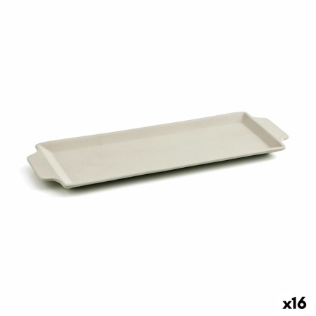 Bandeja de Aperitivos Quid Mineral Cerámica Beige (10 x 28 cm) (16 Unidades)