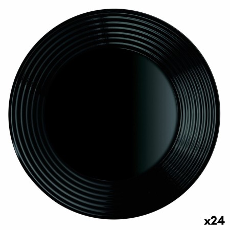 Plato Hondo Luminarc Harena Negro Vidrio (Ø 23,5 cm) (24 Unidades)