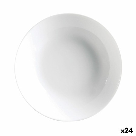 Plato Hondo Luminarc Diwali Blanco Vidrio (20 cm) (24 Unidades)