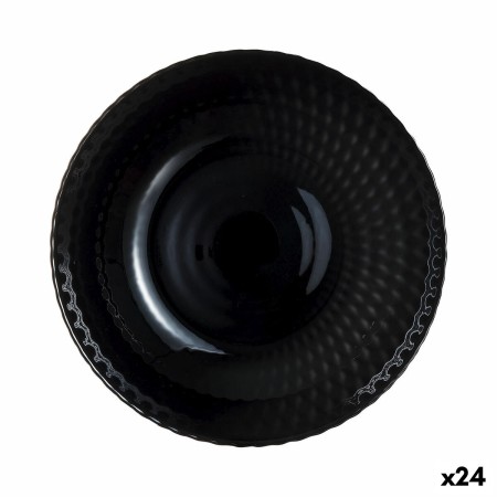 Plato Hondo Luminarc Pampille Negro Vidrio (20 cm) (24 Unidades)