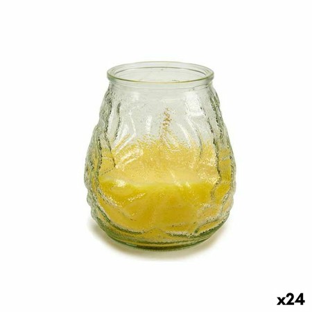 Bougie Parfumée Transparent Jaune verre Paraffine Citronnelle (9 x 9,5 x 9 cm) (24 Unités)