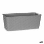 Jardinière auto-arrosante Gris Plastique (13 x 11 x 29 cm) (12 Unités)