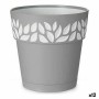 Pot auto-arrosant Gris Blanc Plastique (15 x 15 x 15 cm) (12 Unités)