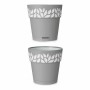 Pot auto-arrosant Gris Blanc Plastique (15 x 15 x 15 cm) (12 Unités)