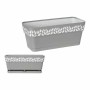 Jardinera Autorriego Cloe Gris Blanco Plástico (13,3 x 12,3 x 29,3 cm) (12 Unidades)