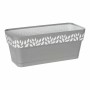 Jardinière auto-arrosante Cloe Gris Blanc Plastique (13,3 x 12,3 x 29,3 cm) (12 Unités)