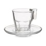 Juego de 6 Tazas con Plato Casablanca Transparente Vidrio 4 Unidades (70 ml)