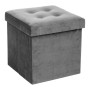 Pouf Atmosphera Gris Velours (37,5 x 37,5 x 38,3 cm)