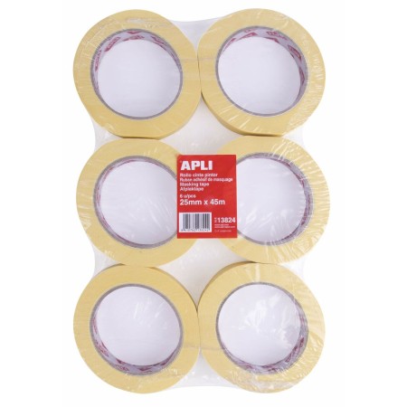 Cinta Adhesiva Apli Amarillo (6 Unidades)