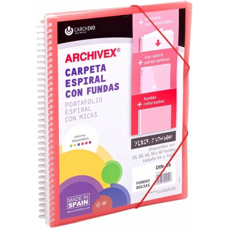 Carpeta Clasificadora Carchivo Archivex-Star Rojo A4 Espiral