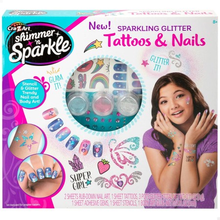 Set de Manicura Shimmer 'n Sparkle Tattoos & Nails Infantil