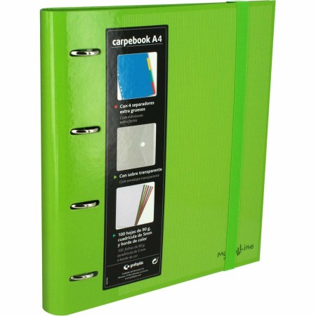 Reliure à anneaux Grafoplas Carpebook Vert (32 x 28 x 4 cm)