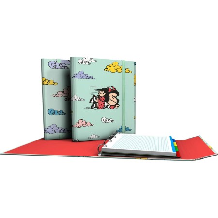 Carpeta de anillas Grafoplas Carpeplús Mafalda Verde Claro A4