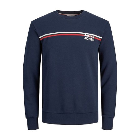 Sudadera sin Capucha Hombre Jack & Jones JJATLAS SWEAT CREW NECK 12224602 Azul marino