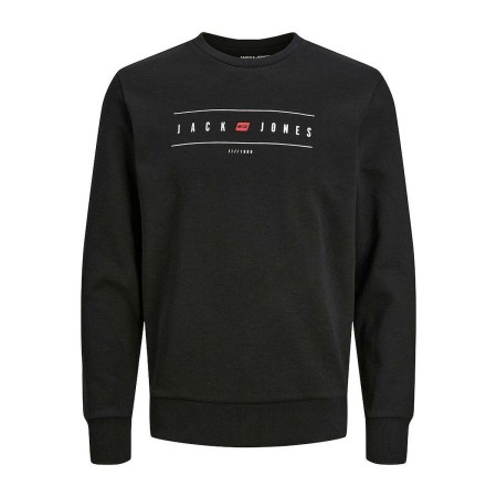 Sudadera sin Capucha Hombre Jack & Jones JJFLAG SWEAT CREW NECK 12224584 Negro