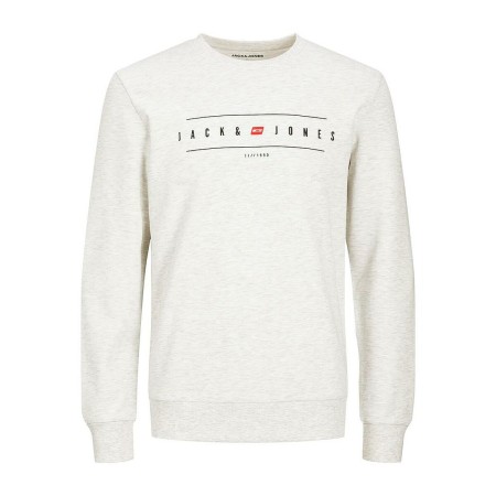 Sudadera sin Capucha Hombre Jack & Jones JJFLAG SWEAT CREW NECK 12224584 Blanco