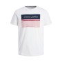 T shirt à manches courtes JJTRAVIS TEE SS CREW NECK Jack & Jones 12224231 Blanc