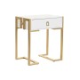 Mesita de Noche DKD Home Decor Dorado Metal Blanco Madera MDF (48 x 35 x 56 cm)