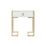 Mesita de Noche DKD Home Decor Dorado Metal Blanco Madera MDF (48 x 35 x 56 cm)