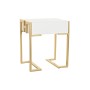 Mesita de Noche DKD Home Decor Dorado Metal Blanco Madera MDF (48 x 35 x 56 cm)