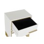 Table de Nuit DKD Home Decor Doré Métal Blanc Bois MDF (45 x 30 x 56 cm)