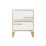 Mesita de Noche DKD Home Decor Dorado Metal Blanco Madera MDF (45 x 30 x 56 cm)