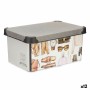 Boîte de rangement Multicouleur Plastique Vintage 10 L (23 x 16,5 x 35 cm) (12 Unités)