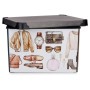 Boîte de rangement Vintage Avec des poignées Plastique Vintage 22 L (30 x 23,5 x 40 cm) (12 Unités)