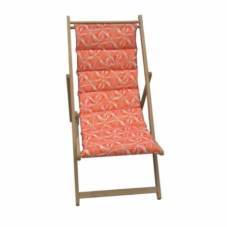 Tumbona Jardin Prive Wave Naranja Lona Madera de haya (106 x 55 x 95 cm)